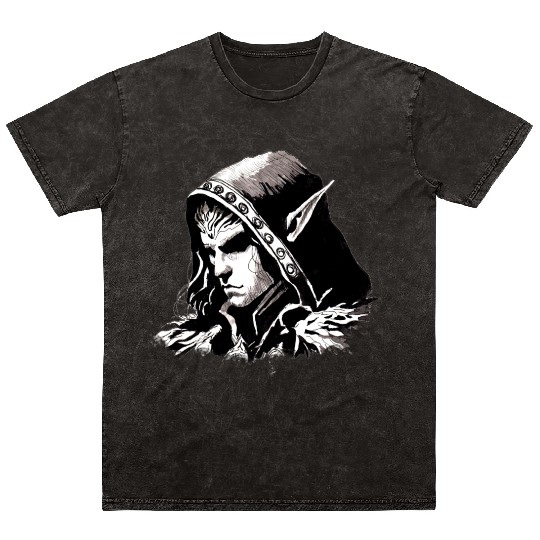 Dark Elf Archmage Illustration Mineral Wash T Shirts