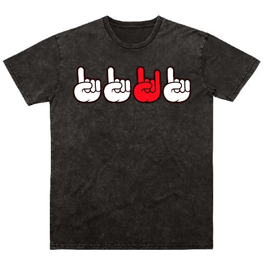 Be Different Heavy Metal Music Horns Hand Gesture Mineral Wash T Shirts