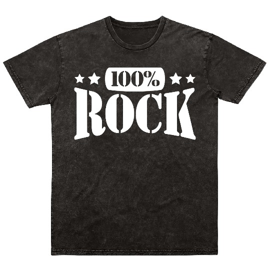 100 % Percent Rock Heavy Metal Music Text Logo Mineral Wash T Shirts