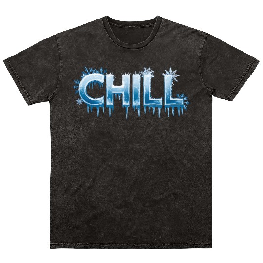 Chill Icy Blue Snowflake Winter Vibes Mineral Wash T Shirts