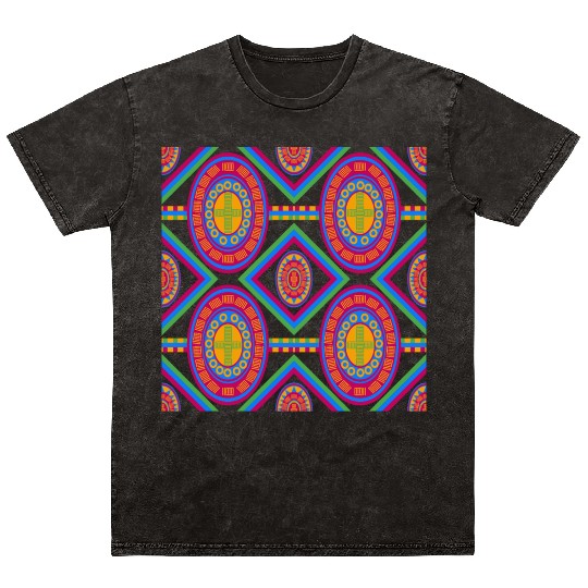 Vibrant African Tribal Pattern. Mineral Wash T Shirts