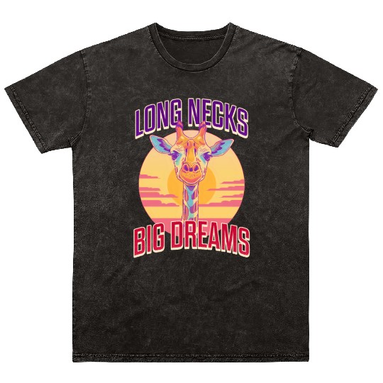 Giraffe Long Necks, Big Dreams Mineral Wash T Shirts