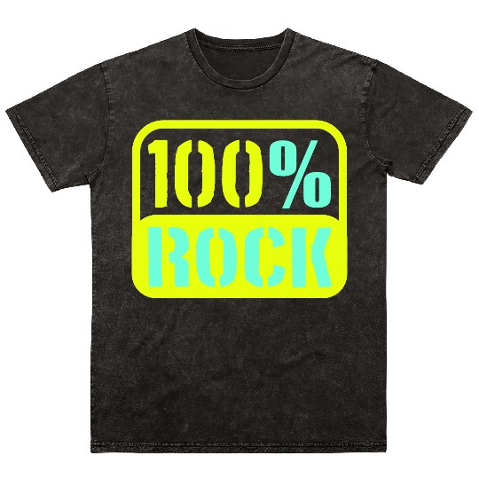 100 % Percent Rock Heavy Metal Music Text Logo Mineral Wash T Shirts