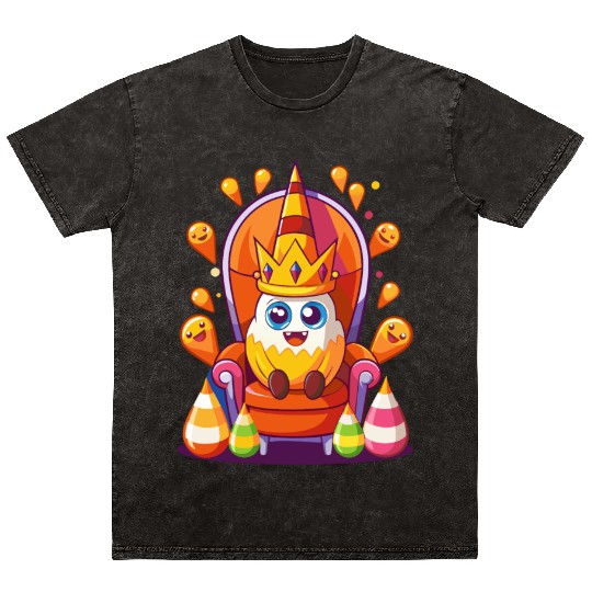 Candy Corn King - Adorable Halloween Royalty Mineral Wash T Shirts