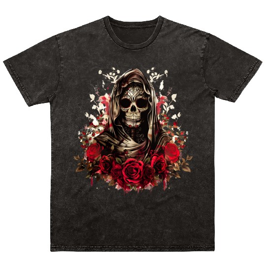 Santa Muerte Folk Saint Mineral Wash T Shirts