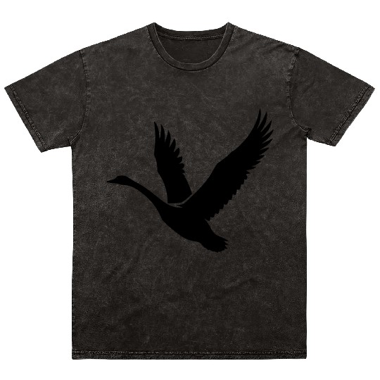 Swan Wild Birds Tattoo Style Mineral Wash T Shirts