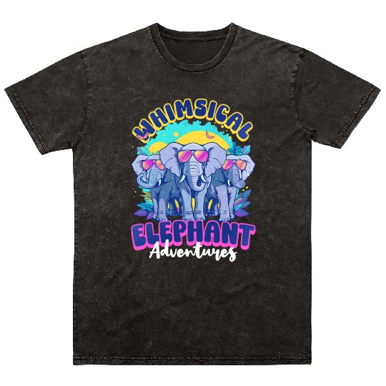 Elephant Whimsical Elephant Adventures Mineral Wash T Shirts