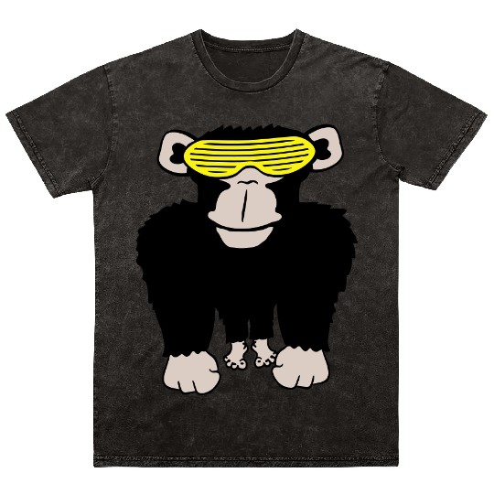Funky Sunglasses Gorilla Cool Party Monkey Funny Mineral Wash T Shirts