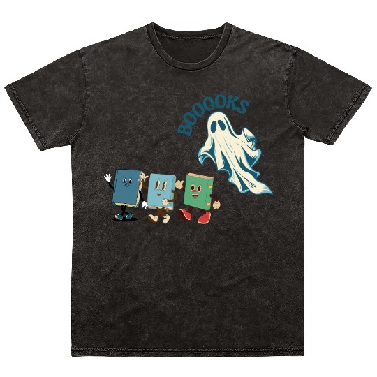Ghost and Booooks! Mineral Wash T Shirts