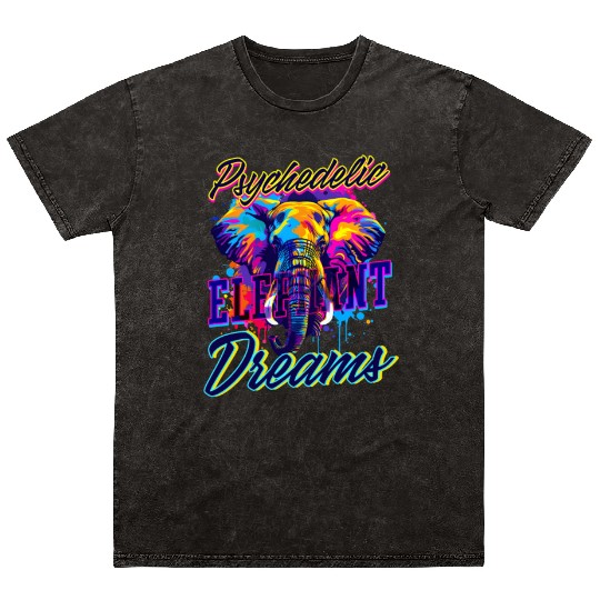Elephant Psychedelic Elephant Dreams Mineral Wash T Shirts