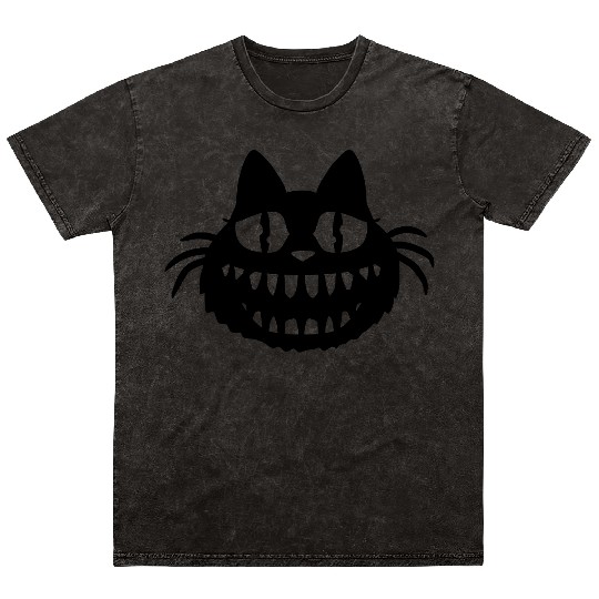 Funny Crazy Monster Cat Halloween Horror Teeth Fun Mineral Wash T Shirts