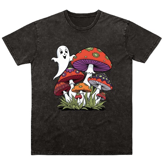 Mineral Wash T Shirts mushrooms halloween
