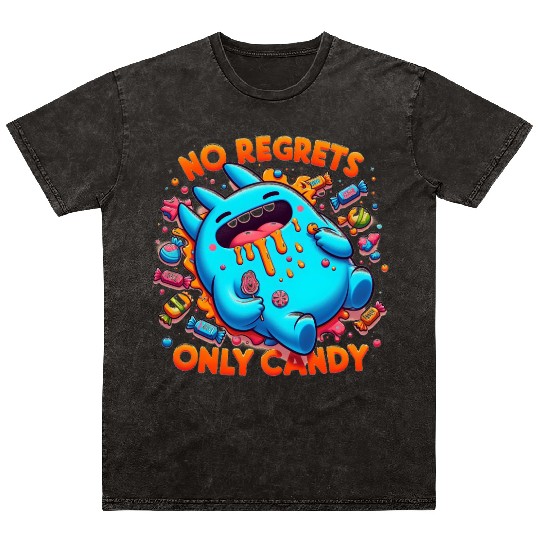 Disneyland Stitch Halloween No Regrets Only Candy Mineral Wash T Shirts