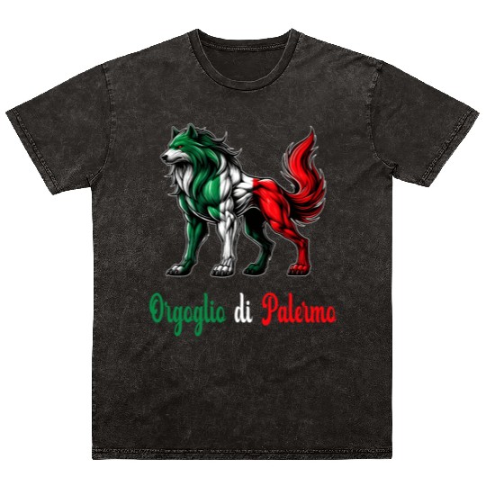 The pride of Palermo Italy flag Mineral Wash T Shirts