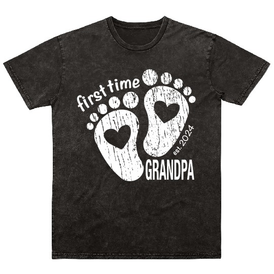 First time Grandpa newborn grandfather design 2024 Mineral Wash T Shirts