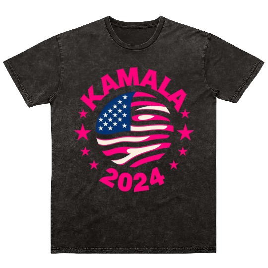 Kamala Harris 2024 For President Mineral Wash T Shirts