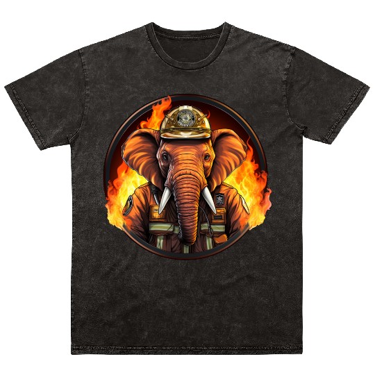 Fireman elephant Mineral Wash T Shirts