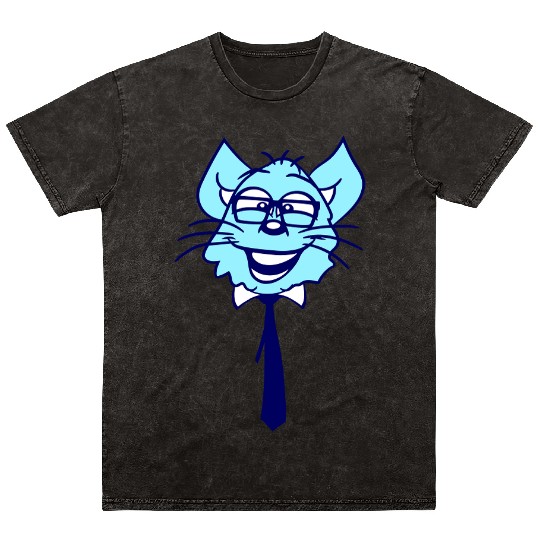 Nerd Cat Horn-rimmed Glasses Geek Smart Kitten Fun Mineral Wash T Shirts