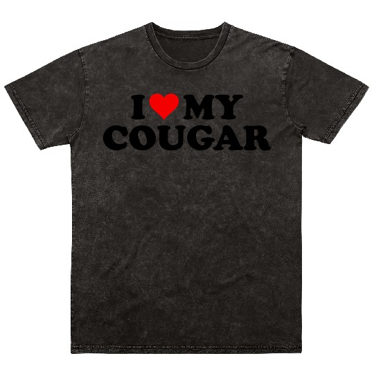 I Love Cougars Cougar Humor Valentine's Day 3WH1 Mineral Wash T Shirts