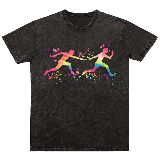 Relay Racer Relay Racing Relay Race Mineral Wash T Shirts