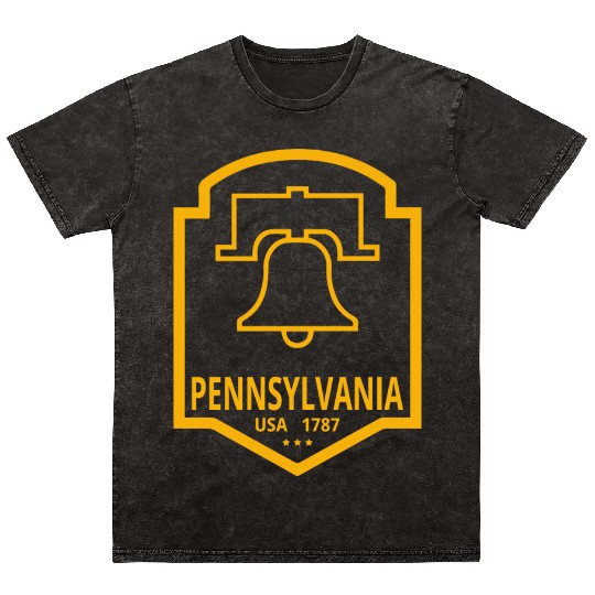Vintage Pennsylvania Emblem with Liberty Bell Mineral Wash T Shirts
