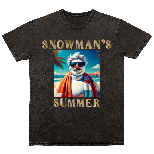 Chillin' Snowman: A Summer Surprise Mineral Wash T Shirts