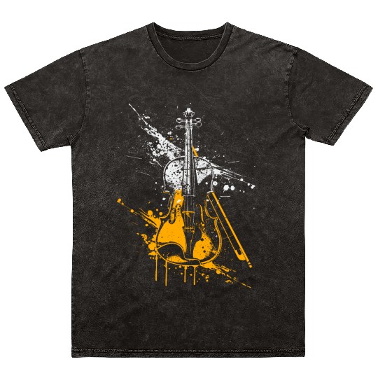 Violin Graffiti Mineral Wash T Shirts