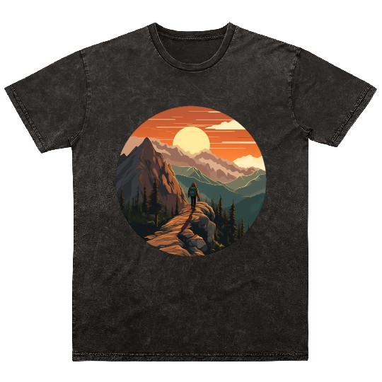 Hiking Nature Vacation Mineral Wash T Shirts