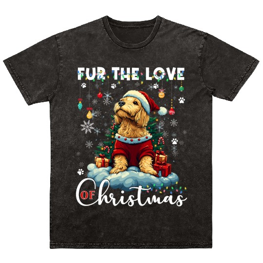 Golden Retriever Christmas Tree Decorations Dog Mineral Wash T Shirts