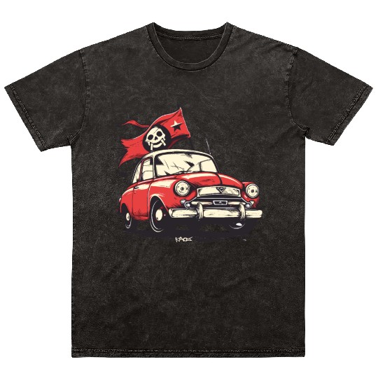 Communist Soviet Pirate Retro Car Mineral Wash T Shirts