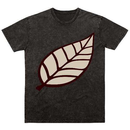 Small Pretty Leaf Brown Autumn Eco Tree Cool Leaf Mineral Wash T Shirts