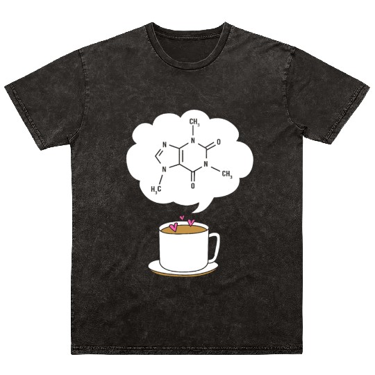 Organic Chemistry Coffee Lover Caffeine Molecule Mineral Wash T Shirts