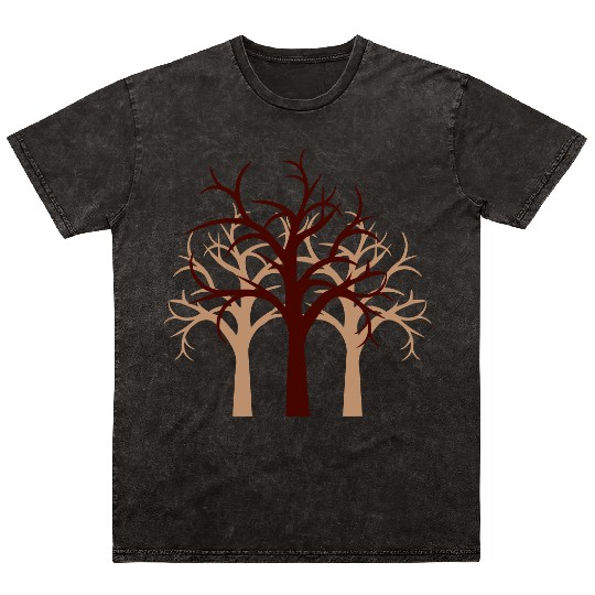 Trees Winter Autumn Forest Halloween Silhouette Mineral Wash T Shirts