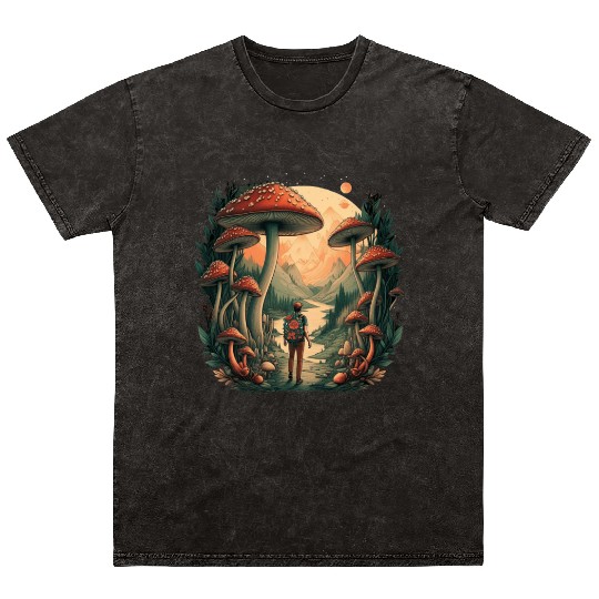 Mystical Forest | Mushroom Wanderer Mineral Wash T Shirts