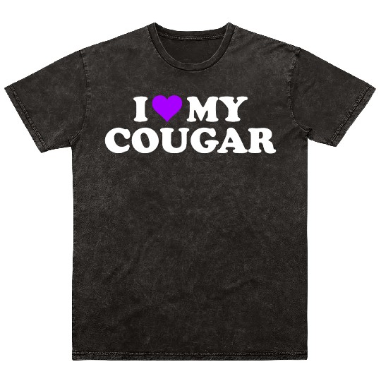 I Love Cougars Cougar Humor Valentine's Day 3BK4 Mineral Wash T Shirts