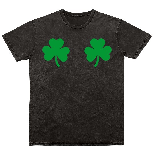 Shamrock Boobs Irish Boobies St Patricks Day Mineral Wash T Shirts