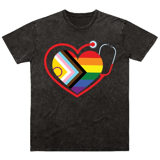 LGBTQ Doctor Nurse Pride Month Medical Clinic Mineral Wash T Shirts