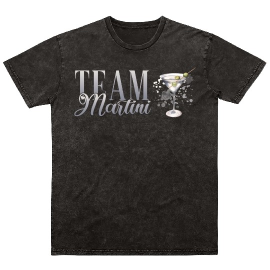 Team Martini Cocktail Bartender Mineral Wash T Shirts