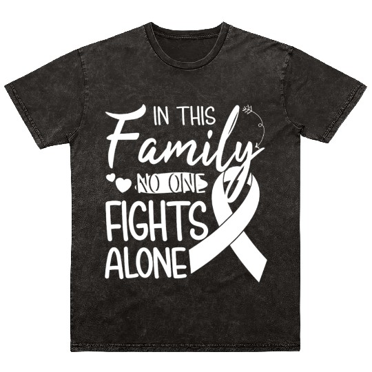 No one fights alone Lung Cancer Awareness Month Mineral Wash T Shirts