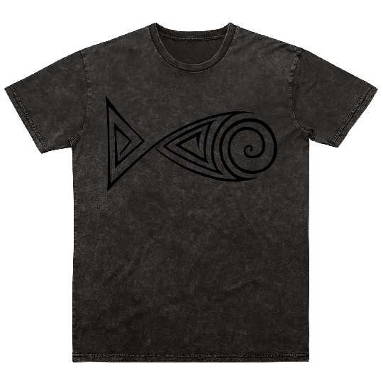Zentangle stylized fish Mineral Wash T Shirts
