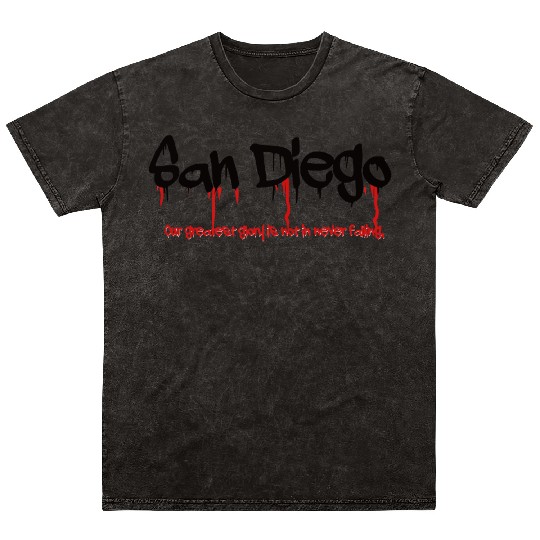 San Diego Creepy Font Mineral Wash T Shirts
