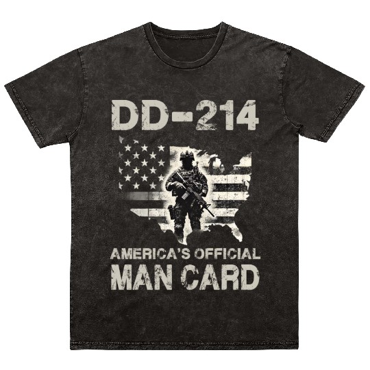 DD 214 America s Official Man Card Mineral Wash T Shirts