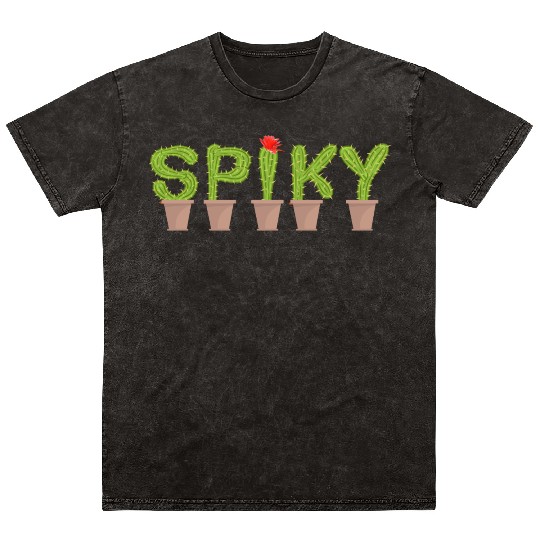 Spiky Cactus Mineral Wash T Shirts