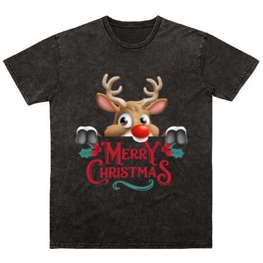 ''Magical Reindeer Christmas Mug'' Mineral Wash T Shirts