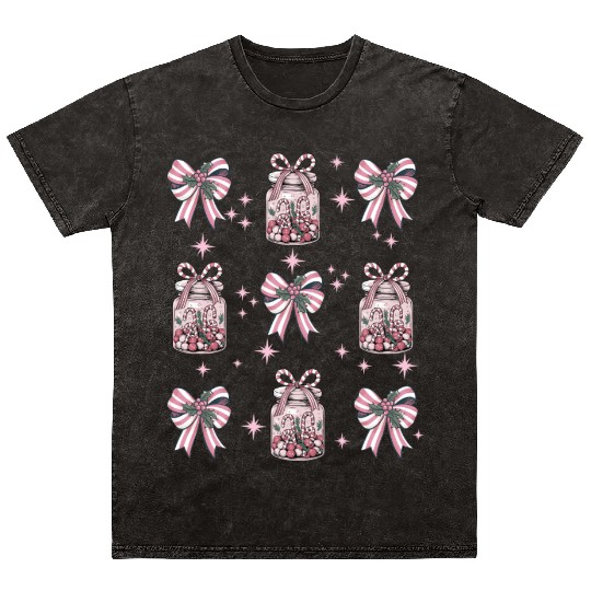 Christmas Coquette Bow, Merry Christmas Mineral Wash T Shirts