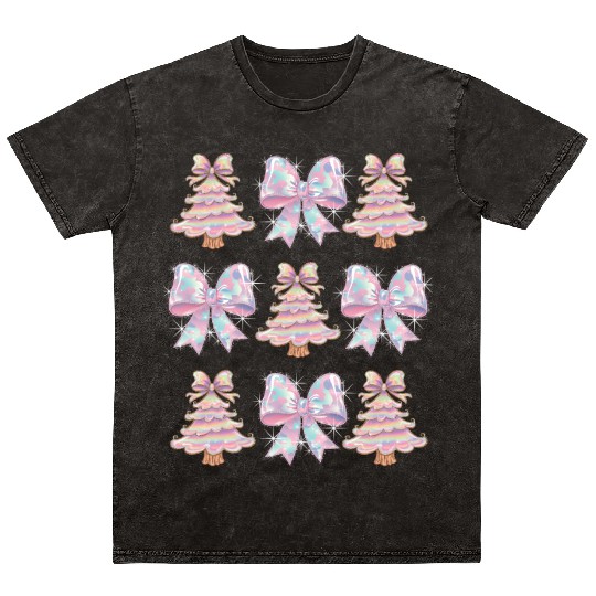 Christmas Coquette Bow, Merry Christmas Mineral Wash T Shirts