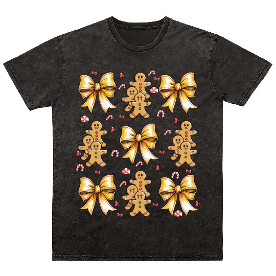 Merry Christmas, Christmas Bow, Tree Christmas Mineral Wash T Shirts