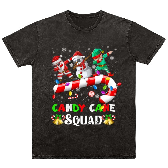 Dabbing Santa Elf Snowman Candy Cane Christmas Mineral Wash T Shirts
