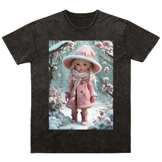 Full body of a realistic sweetness baby chibi girl Mineral Wash T Shirts