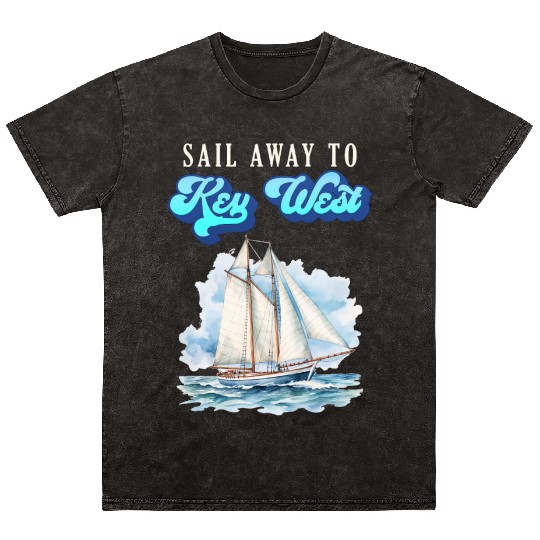 SAIL AWAY TO KEY-WEST Florida Keys Sunshine-State Mineral Wash T Shirts